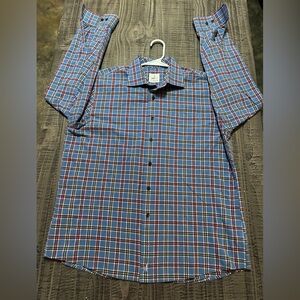 johnnie-O Blue and Red Checkered Men's Shirt